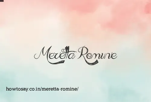 Meretta Romine
