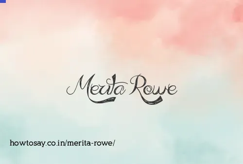 Merita Rowe
