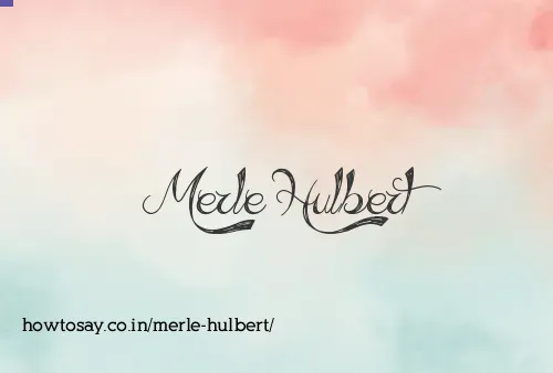Merle Hulbert