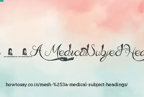 Mesh : Medical Subject Headings