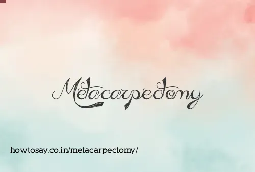 Metacarpectomy