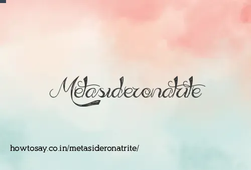 Metasideronatrite
