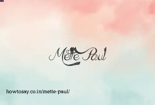 Mette Paul