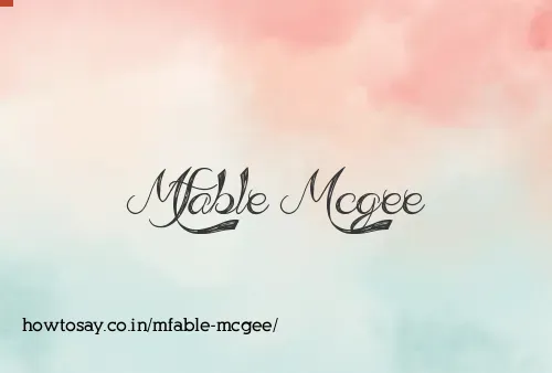 Mfable Mcgee