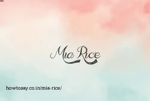 Mia Rice