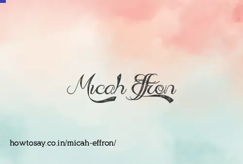 Micah Effron