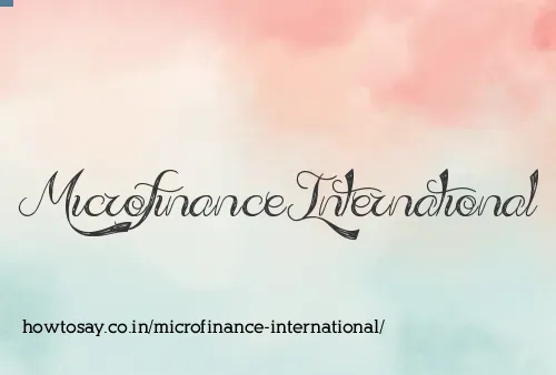Microfinance International