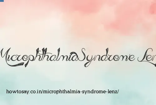 Microphthalmia Syndrome Lenz