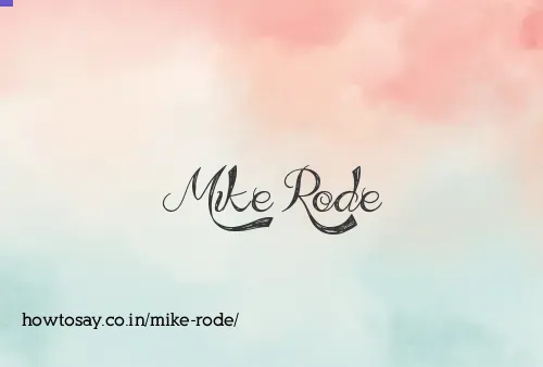 Mike Rode