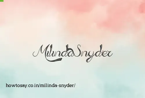 Milinda Snyder