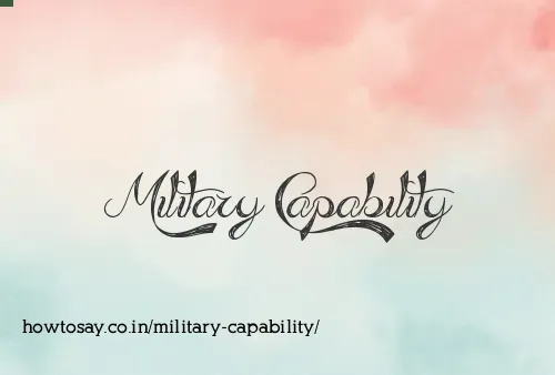 Military Capability