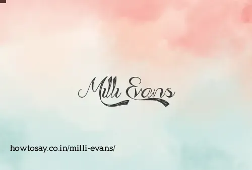 Milli Evans