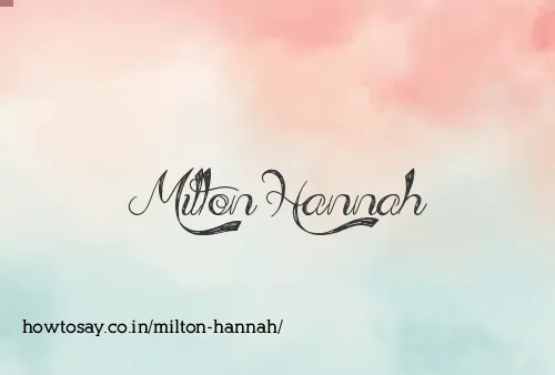 Milton Hannah