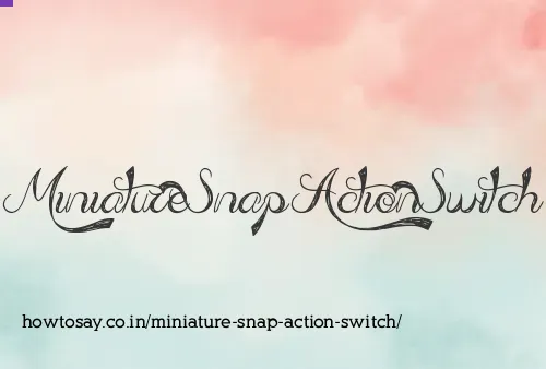Miniature Snap Action Switch