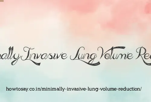 Minimally Invasive Lung Volume Reduction