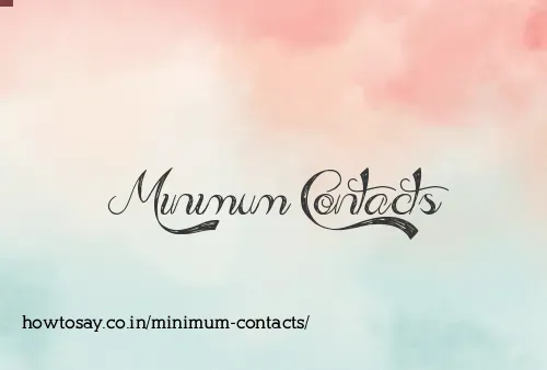 Minimum Contacts