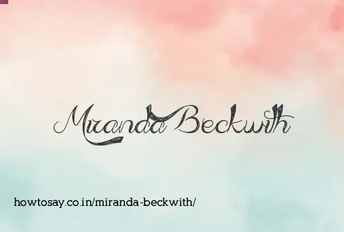Miranda Beckwith