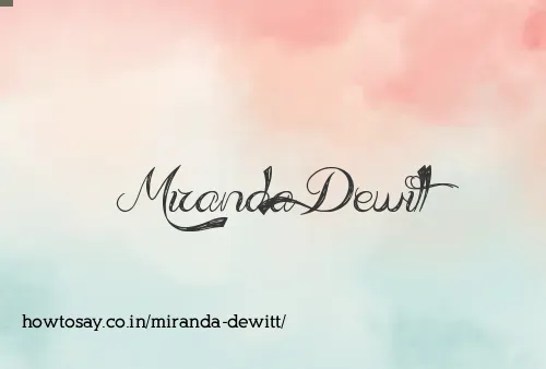 Miranda Dewitt