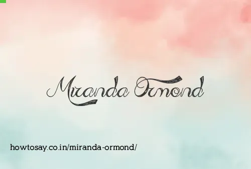 Miranda Ormond