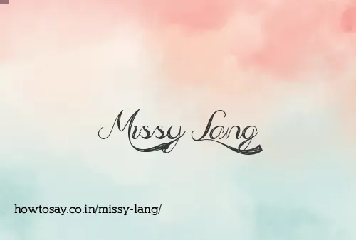Missy Lang