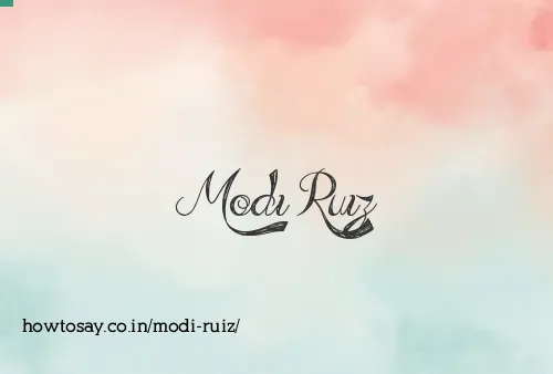 Modi Ruiz