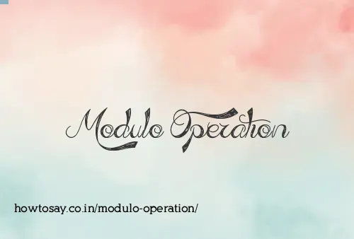 Modulo Operation