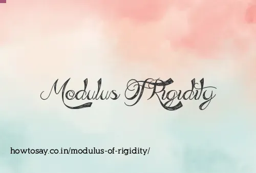 Modulus Of Rigidity