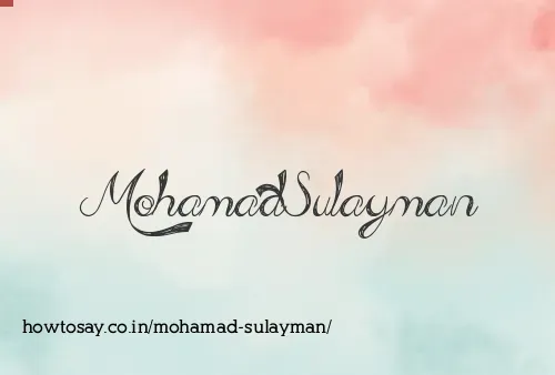 Mohamad Sulayman