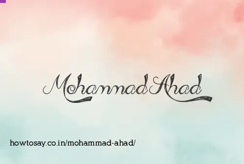 Mohammad Ahad