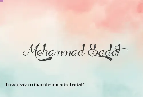 Mohammad Ebadat