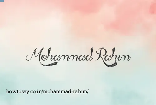 Mohammad Rahim