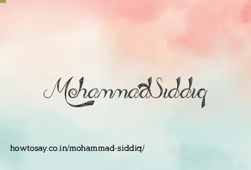 Mohammad Siddiq