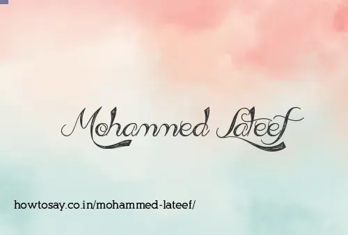 Mohammed Lateef