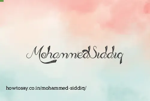Mohammed Siddiq