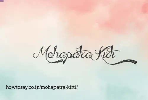 Mohapatra Kirti