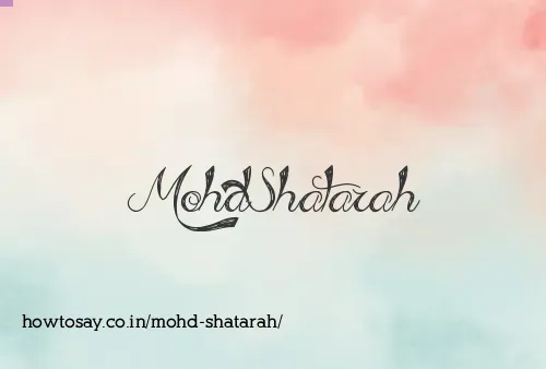 Mohd Shatarah