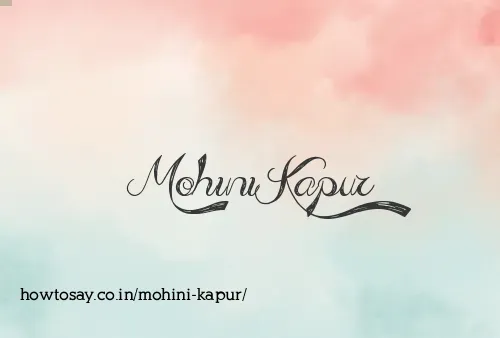 Mohini Kapur