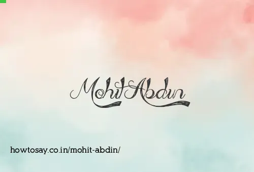 Mohit Abdin