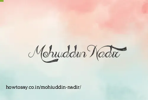 Mohiuddin Nadir