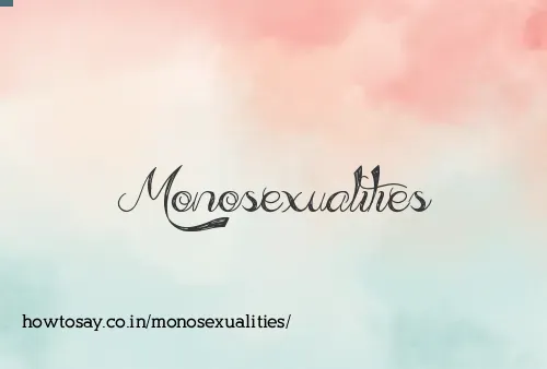Monosexualities