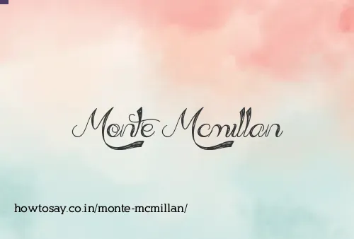 Monte Mcmillan