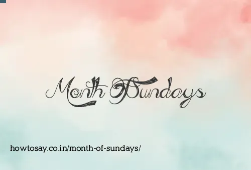 Month Of Sundays