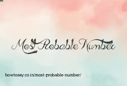 Most Probable Number