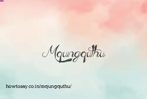 Mqungquthu