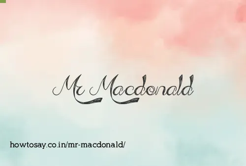 Mr Macdonald