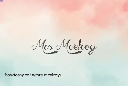 Mrs Mcelroy