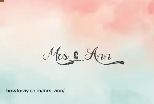 Mrs. Ann