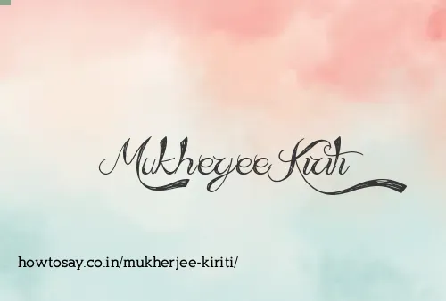 Mukherjee Kiriti