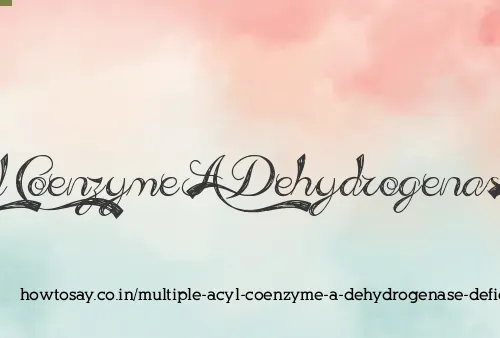 Multiple Acyl Coenzyme A Dehydrogenase Deficiency