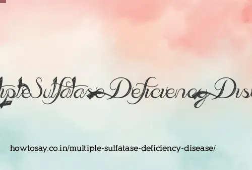 Multiple Sulfatase Deficiency Disease